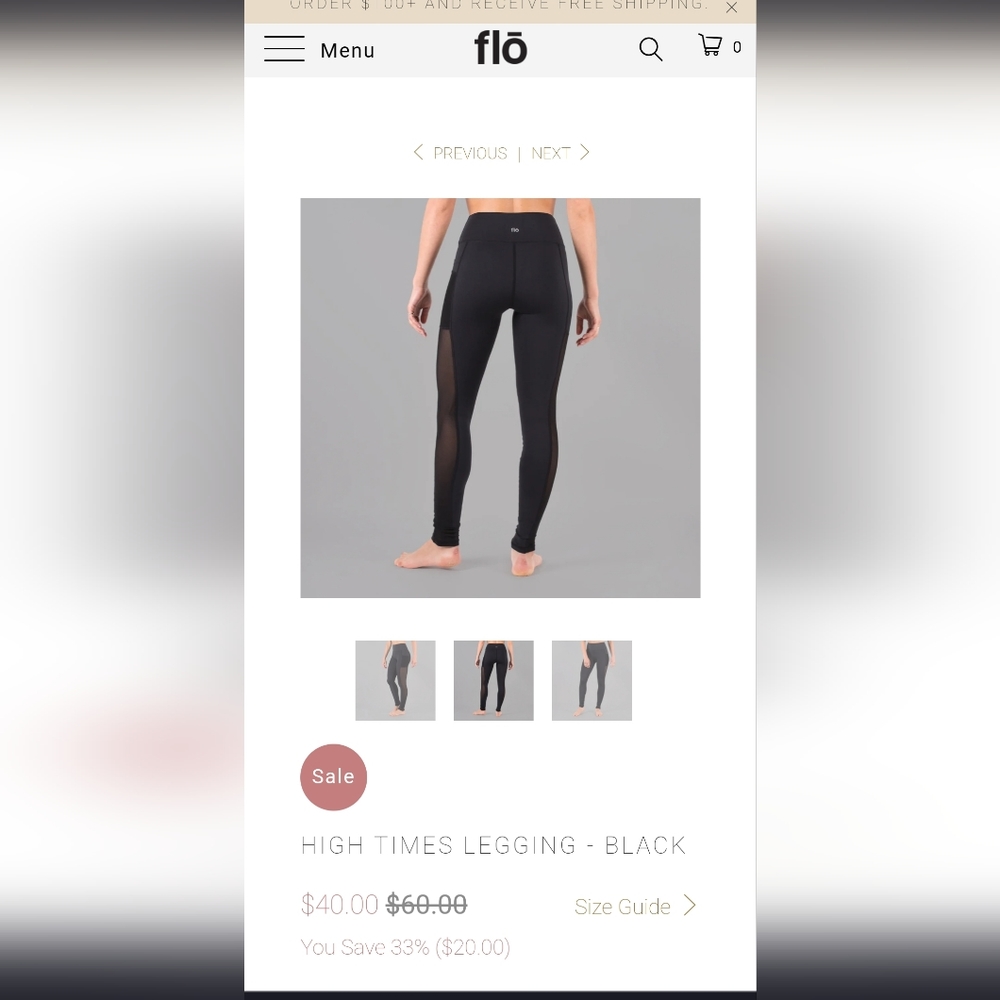 FLO high times leggings, size XS